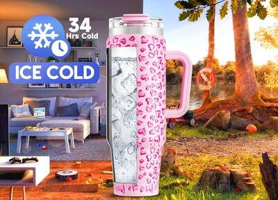 Foto 2 | Foto 2 | Vaso Meoky 1183 Ml Con Mango Y Pajita De Acero Inoxidable - Venta Internacional.