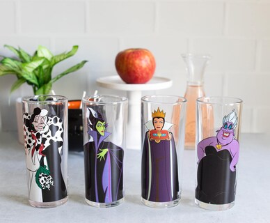 Foto 2 | Foto 2 | Vasos Con Diseño De Villanos De Disney, 300 Ml, Juego De 4 Artículos De Bar Para El Hogar - Venta Internacional.