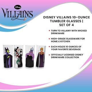 Foto 7 | Foto 7 | Vasos Con Diseño De Villanos De Disney, 300 Ml, Juego De 4 Artículos De Bar Para El Hogar - Venta Internacional.