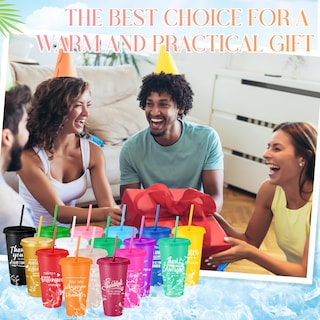 Foto 6 | Foto 6 | Vaso Skylety Thank You Gift, 450 Ml, Con Tapa Y Pajita, 160 Unidades - Venta Internacional.