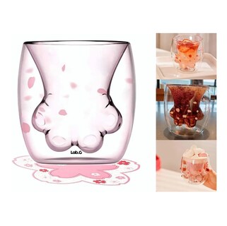 Foto 2 | Foto 2 | Diseño De Pata De Gato Lab.g Copa De Vidrio Doble Con Cerezos Rosa