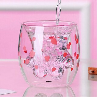 Foto 4 | Foto 4 | Diseño De Pata De Gato Lab.g Copa De Vidrio Doble Con Cerezos Rosa