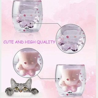 Foto 5 | Foto 5 | Diseño De Pata De Gato Lab.g Copa De Vidrio Doble Con Cerezos Rosa