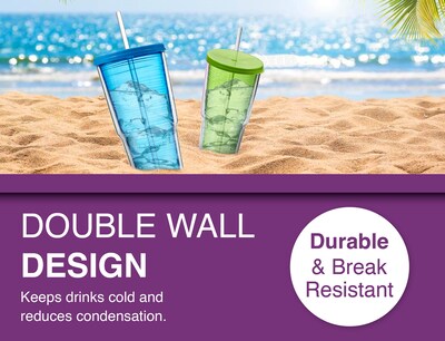 Foto 4 | Foto 4 | Vaso Arrow Home Products De Plástico De 710 Ml Con Pajita Y Tapa Paquete De 4 - Venta Internacional.