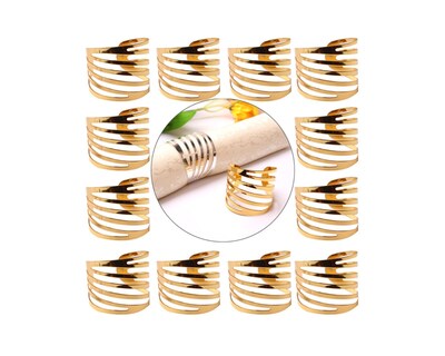 Foto 2 | Foto 2 | Set 12 Anillos de Metal color Dorado para Servilletas Decoración de Mesa