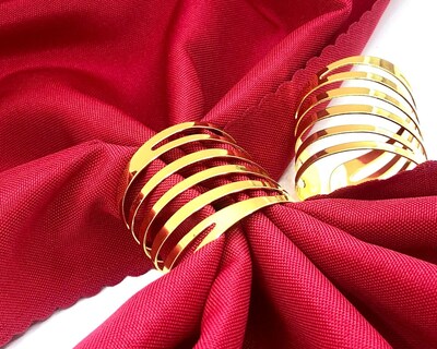 Foto 8 | Foto 8 | Set 12 Anillos de Metal color Dorado para Servilletas Decoración de Mesa
