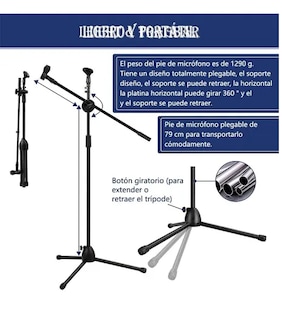 Foto 4 | Foto 4 | Xtellar Profesional Pedestal Doble Boom Para Micrófono - Atril De Poder Y Elegancia.