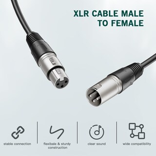 Foto 2 | Foto 2 | Cable Xlr Fifine Black-l9 De 3 Pines, Xlr Macho A Hembra, 3 M - Venta Internacional.