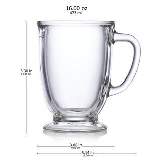 Foto 6 | Foto 6 | Tazas De Café Libbey Kona Glass 480 Ml, Juego De 6 - Venta Internacional.