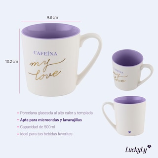 Foto 6 | Foto 6 | Taza LuckyLy Blanca Frase Original 500 ml