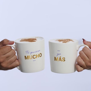 Foto 4 | Foto 4 | Set de Tazas LuckyLy Luca Blancas Frase Original para Pareja 2 Piezas de 500 ml C/U