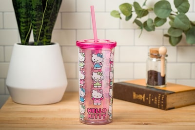 Foto 3 | Foto 3 | Vaso Para Bebidas Frías Silver Buffalo Sanrio Hello Kitty De 600 Ml Con Tapa - Venta Internacional.