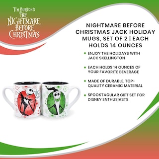 Foto 7 | Foto 7 | Tazas De Cerámica Silver Buffalo Nightmare Before Christmas Jack 414 Ml - Venta Internacional.