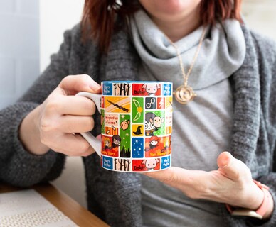 Foto 6 | Foto 6 | Taza De Cerámica Plateada Con Personajes De Harry Potter Chibi De Buffalo, 400 Ml - Venta Internacional.