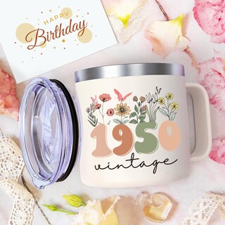 Foto 6 | Foto 6 | Taza De Café Lifecapido Para Regalo De 75 Cumpleaños, 420 Ml, Vintage, 1950 - Venta Internacional.