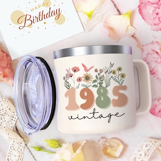 Foto 3 | Foto 3 | Taza De Café Lifecapido Vintage 1985 De 400 Ml Con Tarjeta De Cumpleaños - Venta Internacional.