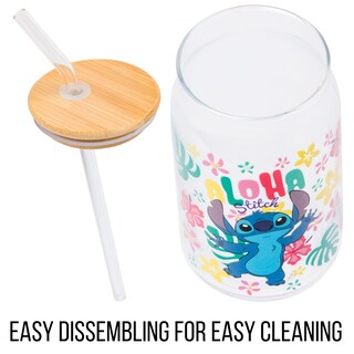 Foto 3 | Foto 3 | Vaso En Tarro De Cristal Silver Buffalo Disney Lilo And Stitch, 480 Ml - Venta Internacional.