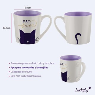 Foto 6 | Foto 6 | Taza Pets Luckyly Taza Para Cafe De 500 Ml De Gato O Perro, Taza Para Amantes De Perros Gatos Y Mascotas