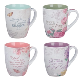 Foto 1 | Foto 1 | Set De Tazas De Café/té Regalos De Arte Cristiano Vintage Y Botánico - Venta Internacional.