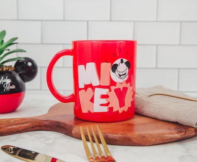 Foto 4 | Foto 4 | Taza De Cristal Plateada Con Diseño De Mickey Mouse Buffalo Disney 530 Ml - Venta Internacional.