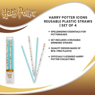 Foto 7 | Foto 7 | Juego De Pajitas De Plástico Reutilizables Silver Buffalo Harry Potter - Venta Internacional.