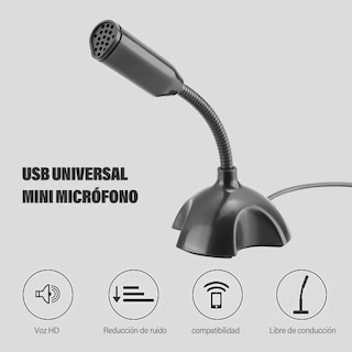 Foto 2 | Foto 2 | Micrófono Unidireccional Usb y Aislador de Ruido Malubero Condensador color Negro