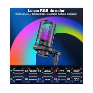 Foto 2 | Foto 2 | Micrófonos Lab.g Usb Rgb Condensador Cardioide Para Pc / Tel Gamer Negro