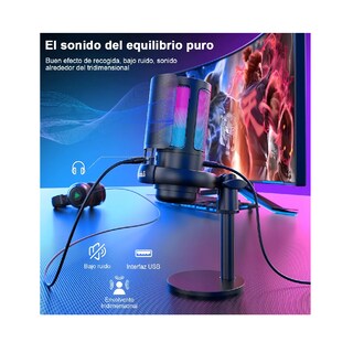 Foto 4 | Foto 4 | Micrófonos Lab.g Usb Rgb Condensador Cardioide Para Pc / Tel Gamer Negro