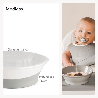 Foto 5 | Foto 5 | Plato Bowl 6+m Twistshake color Gris Pastel