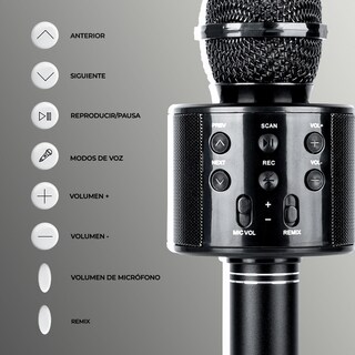Foto 2 | Foto 2 | Micrófono Inalámbrico de Karaoke con Bocina Bluetooth Incluida, Múltiples Funciones de Voz color Negro