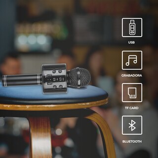 Foto 3 | Foto 3 | Micrófono Inalámbrico de Karaoke con Bocina Bluetooth Incluida, Múltiples Funciones de Voz color Negro