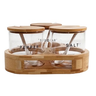 Foto 1 | Foto 1 | Tarros con Cuchara Cerámica Base Bambú 3 Pack