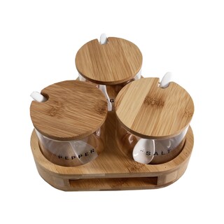 Foto 2 | Foto 2 | Tarros con Cuchara Cerámica Base Bambú 3 Pack