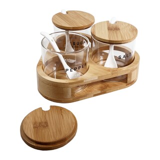 Foto 3 | Foto 3 | Tarros con Cuchara Cerámica Base Bambú 3 Pack