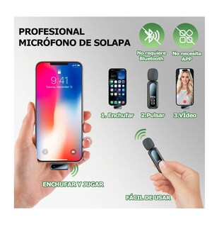Foto 3 | Foto 3 | Micrófono Solapa Inalámbrico Cancelación De Ruido Negro