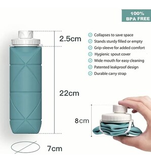 Foto 3 | Foto 3 | Botella para Agua Malubero color Azul Plegable de Silicón