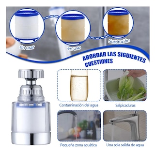 Foto 3 | Foto 3 | Filtro De Agua Para Grifo Con 14 Cartuchos 2 Filtros Y 2 Conexiones Universales Belug Blanco Con Azul