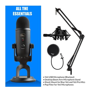 Foto 5 | Foto 5 | Paquete De Micrófono Blue Yeti Blackout Con Soporte De Brazo Knox Boom - Venta Internacional.