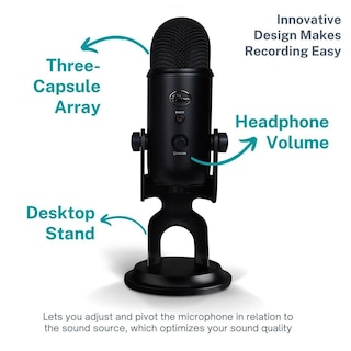 Foto 7 | Foto 7 | Paquete De Micrófono Blue Yeti Blackout Con Soporte De Brazo Knox Boom - Venta Internacional.