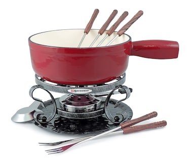 Foto 1 | Foto 1 | Set De Fondue De Queso Swissmar Lugano, Hierro Fundido, 2 Litros, Rojo Cereza - Venta Internacional.