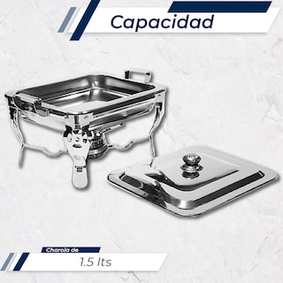 Foto 8 | Foto 8 | Chafer Buffet Chafer Bufetera Rectangular Acero Inox 1.5 Lts