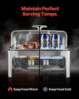 Foto 4 | Foto 4 | Plato Para Rozaduras Vevor Con Tapa Enrollable De Acero Inoxidable De 9 Litros, 1 Paquete, Plateado - Venta Internacional.