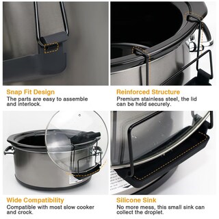 Foto 3 | Foto 3 | Soporte Para Tapa De Olla De Cocción Lenta Sophico, Acero Inoxidable, Paquete De 2, Negro - Venta Internacional.