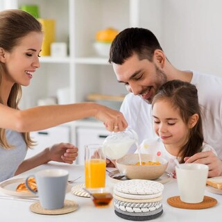 Foto 2 | Foto 2 | 10 Pzs Posavasos Para Cafe Mesa Tejido A Mano Beige Solido