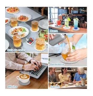 Foto 4 | Foto 4 | 10 Pzs Posavasos Para Cafe Mesa Tejido A Mano Gris Solido