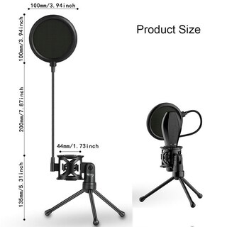 Foto 3 | Foto 3 | Soporte Para Micrófono Con Trípode, Portátil, Ajustable, Negro - Venta Internacional.