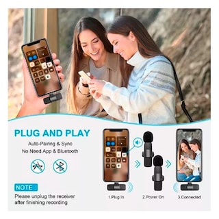 Foto 4 | Foto 4 | Set De 2 Micrófonos Inalámbricos Lavalier Para Iphone - Venta Internacional.
