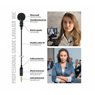 Foto 1 | Foto 1 | Solapa De Micrófono Lavalier De Condensador Para Teléfonos Celulares - Venta Internacional.
