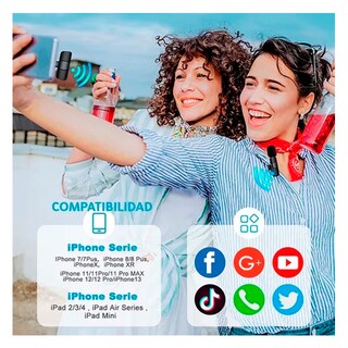 Foto 2 | Foto 2 | Set de Micrófonos Inalámbricos Lavalier para iPhone 2 piezas - Venta Internacional