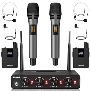 Foto 1 | Foto 1 | Sistema De Micrófono Inalámbrico Tonor Uhf De 4x10 Canales Con Alcance De 200 Pies - Venta Internacional.